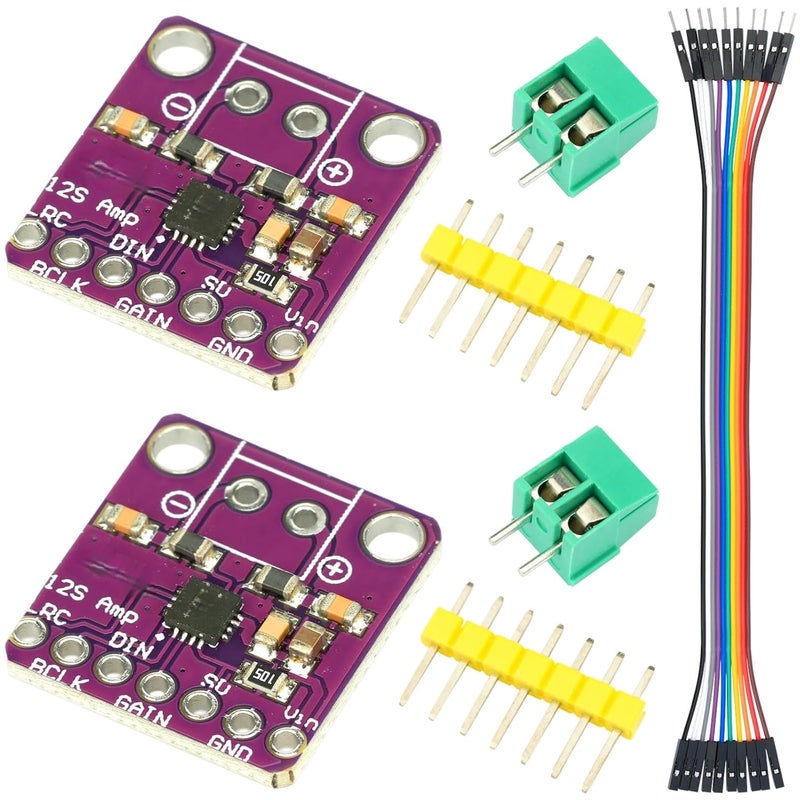 MTDELE 2Pcs MAX98357 I2S Audio 3W Class D Amplifier Module Dac Decoder Filterless Amplifier Audio Board Compatible with for Raspberry Pi Arduino and ESP32 - Image 1